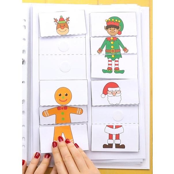 Bộ học liệu bóc dán Montessori Giáng sinh Christmas cho bé - Đồ chơi giáo dục sớm Montessori