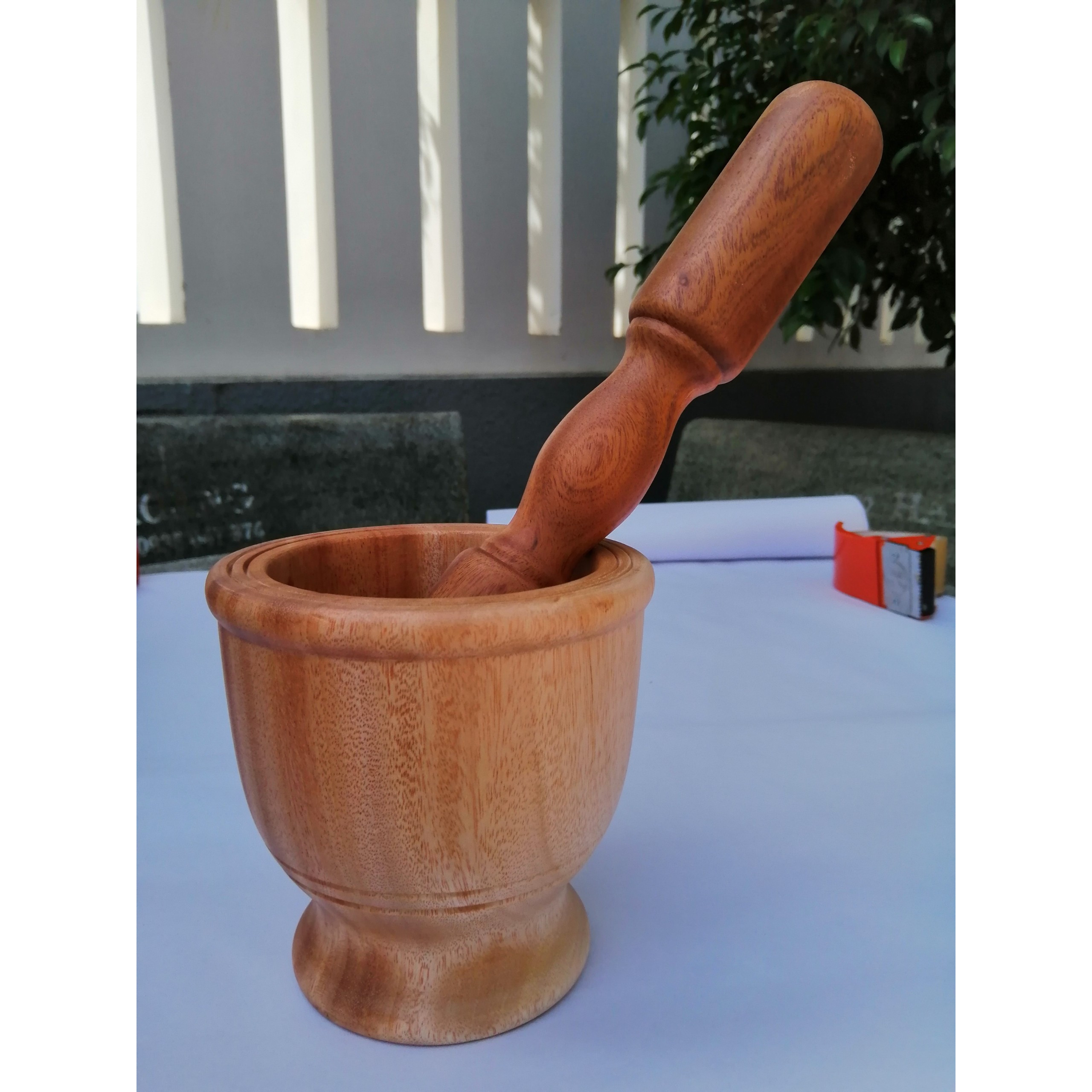 Cối Gỗ Cao Cấp - Bộ Cối & Chày Gỗ 14 - Đồ Gỗ Nhà Bếp Chất Lượng Cao
