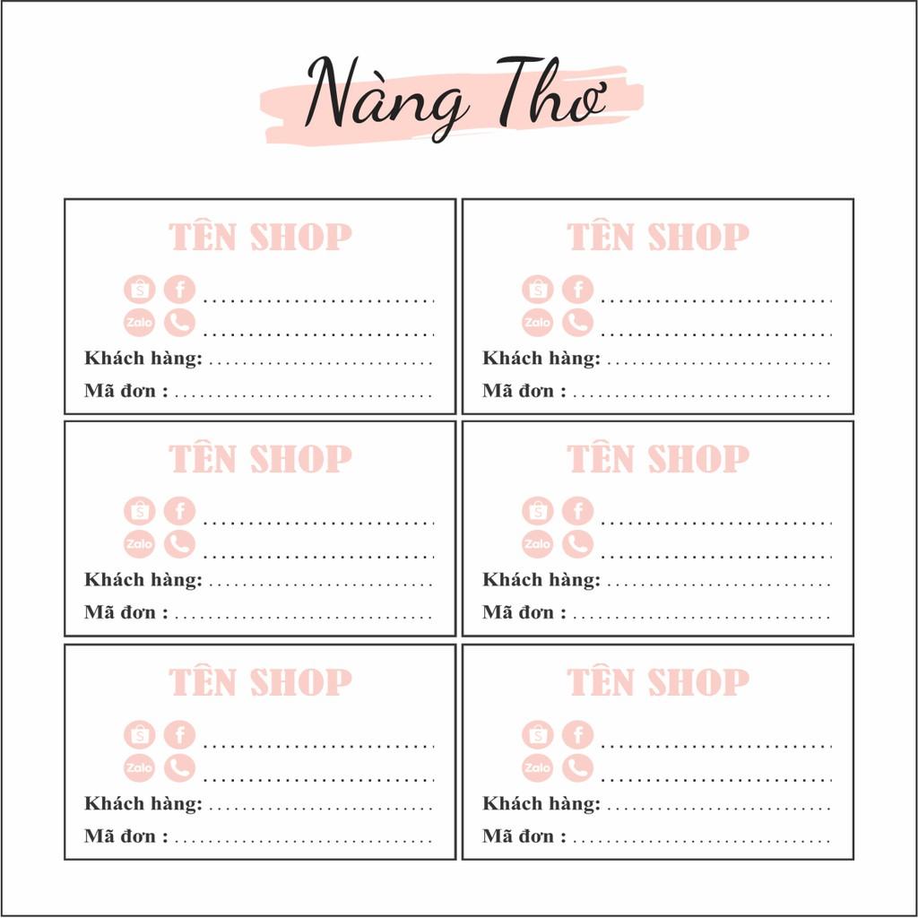 @ SIÊU RẺ @_100 tem dán tên shop, tên và mã khách lên gói hàng_kích thước 9x5cm mỗi tem