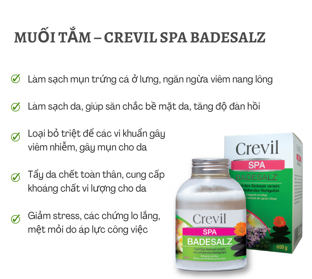 Muối khoáng tắm Crevil Spa BadeSalz 600g