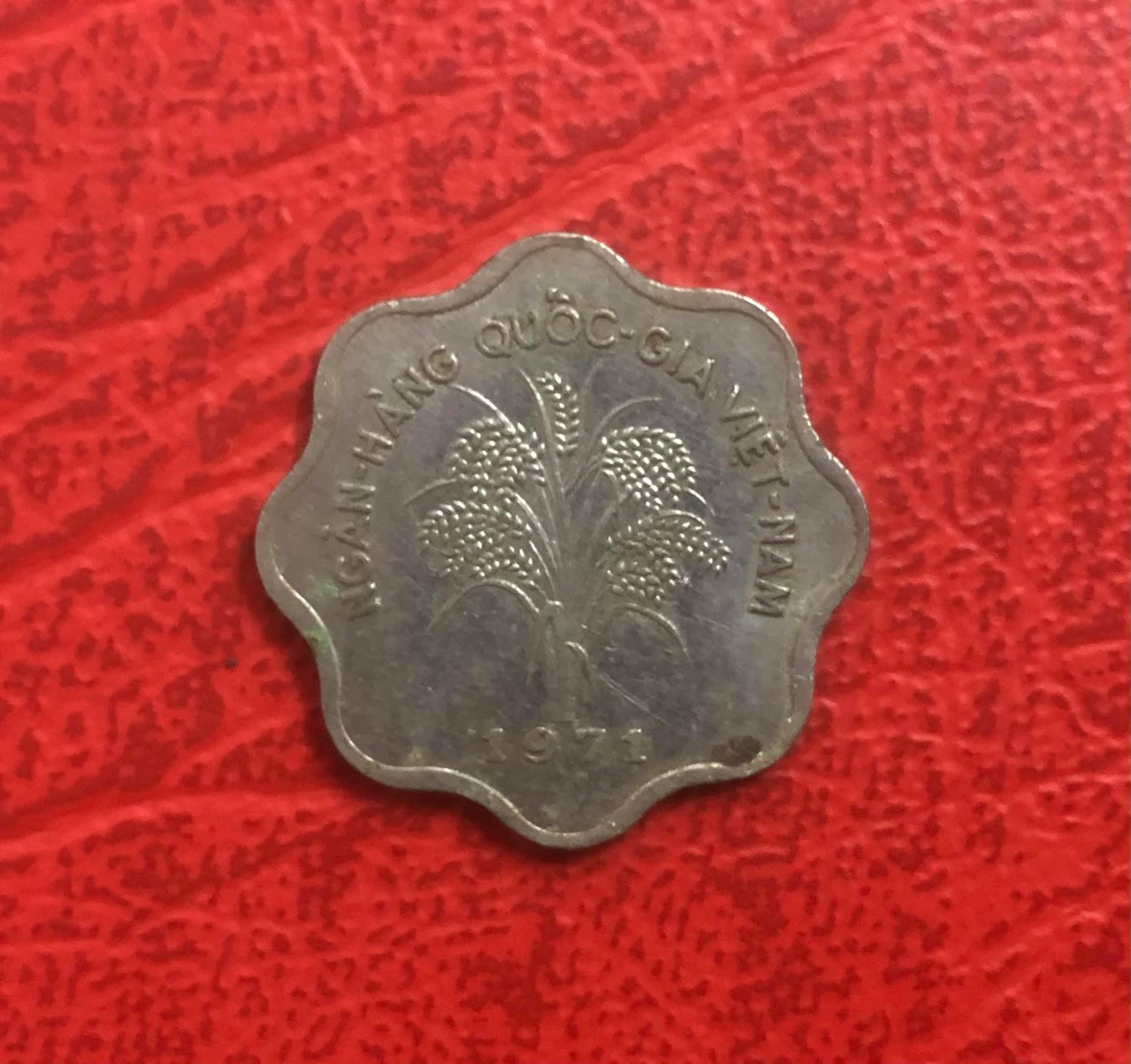 Đồng xu 5 đồng 8 khía Bụi lúa, xu Việt Nam xưa sưu tầm