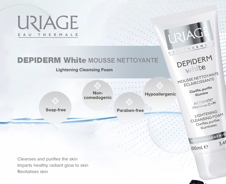 Sữa Rửa Mặt Uriage Depiderm Mousse Nettoyante Eclat làm Sáng, Sạch và Thanh Khiết Làn Da