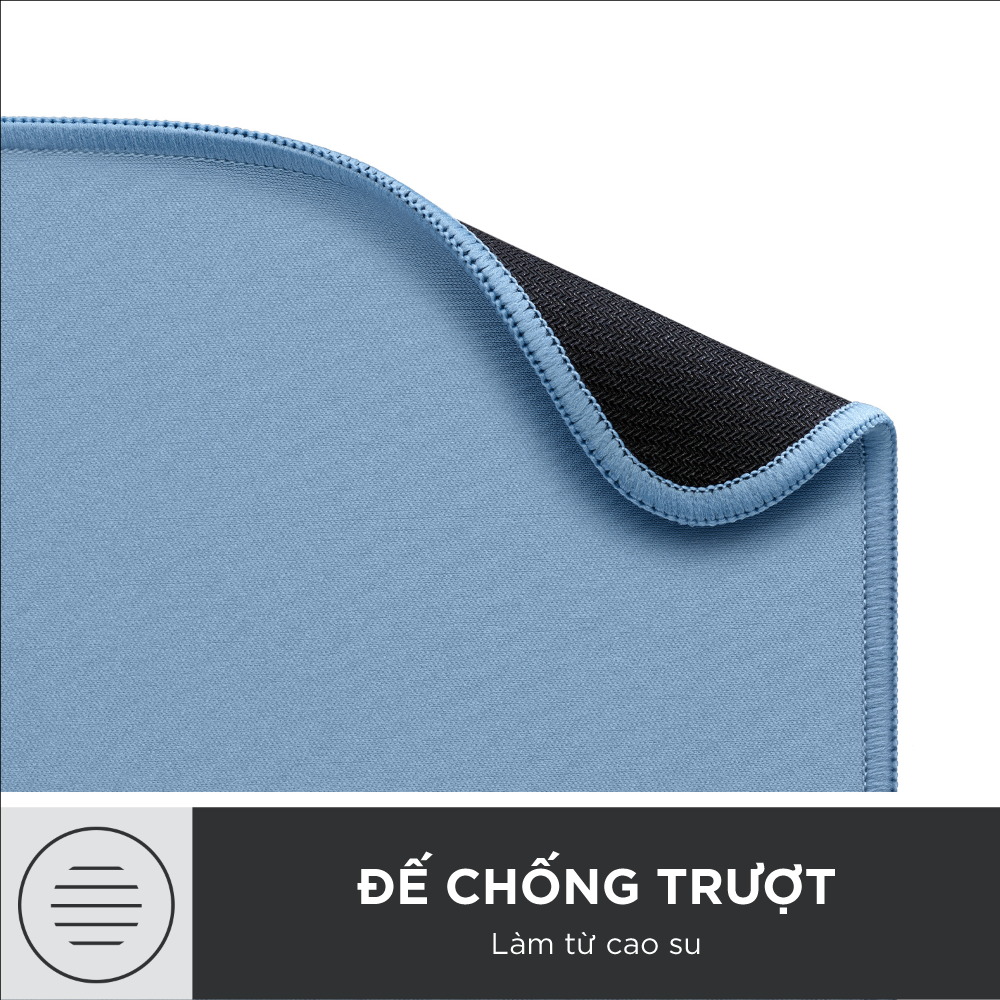 Lót chuột Logitech Mouse Pad - Đế cao su chống trượt, lướt dễ dàng, bề mặt chống đổ tràn, bền bỉ, nhỏ gọn - Hàng chính hãng - Màu