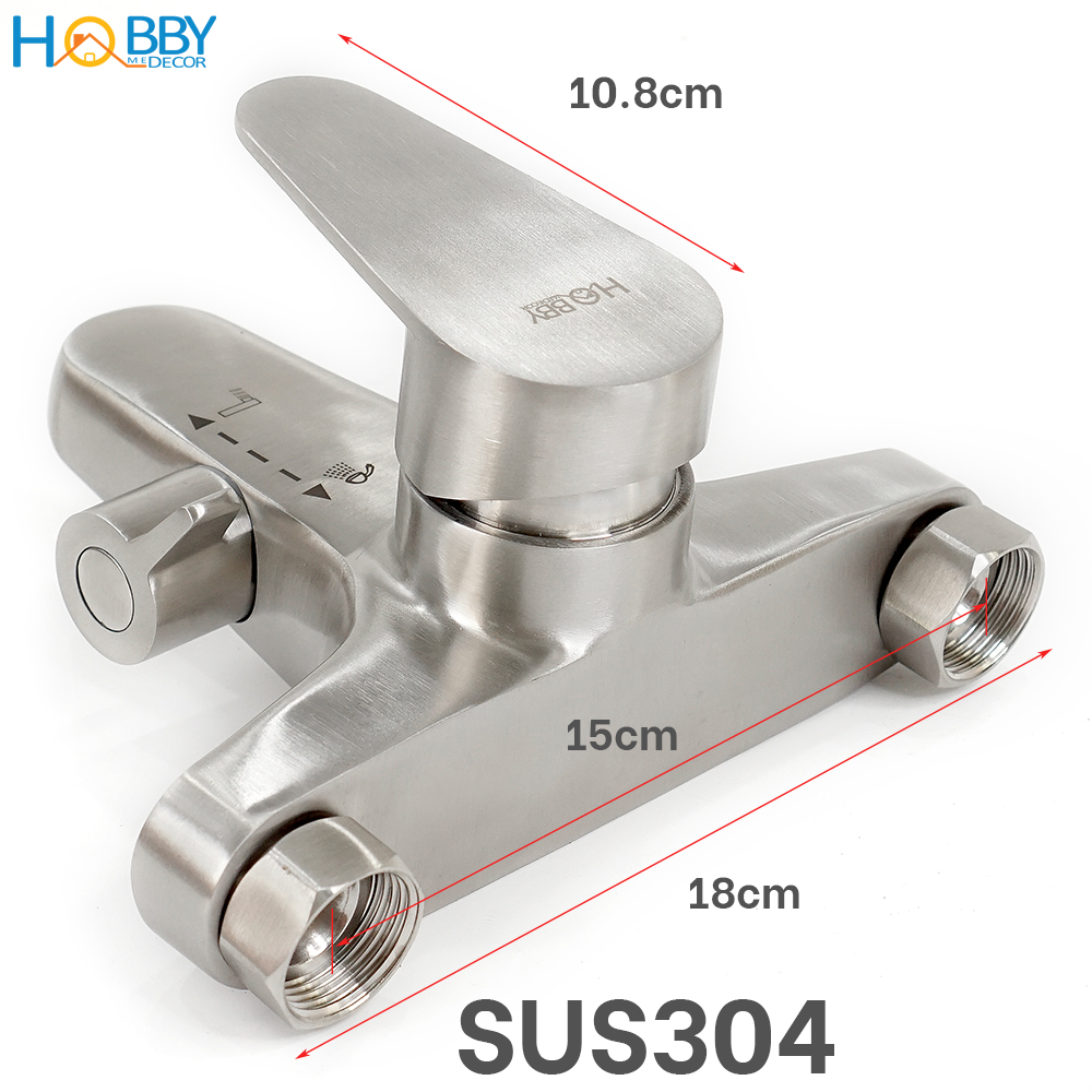 Vòi củ sen nóng lạnh Inox 304 Hobby Home Decor CSNL1 van chuyển nước tiện dụng và không rỉ sét