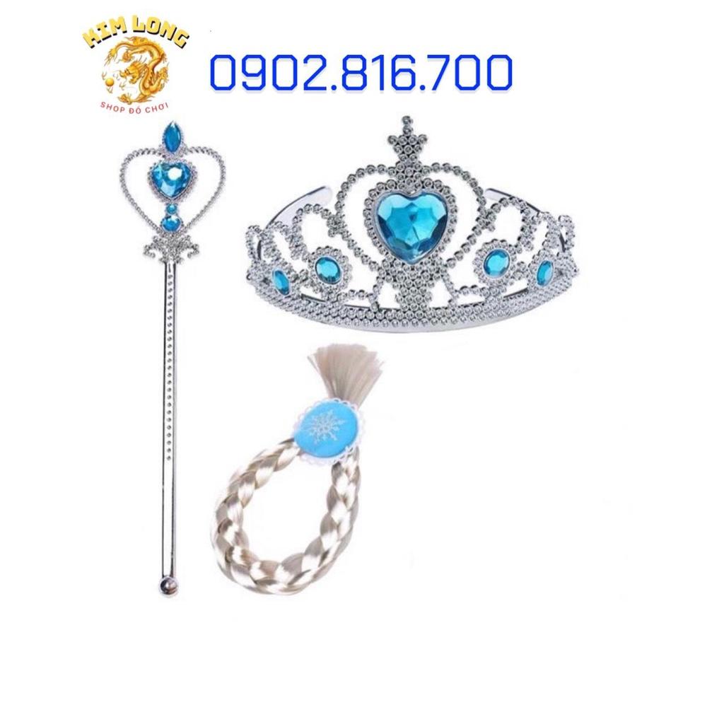 Set phụ kiện vương miện cài tóc cây phép thuật công chúa Elsa nữ hoàng băng giá Frozen cho bé gái