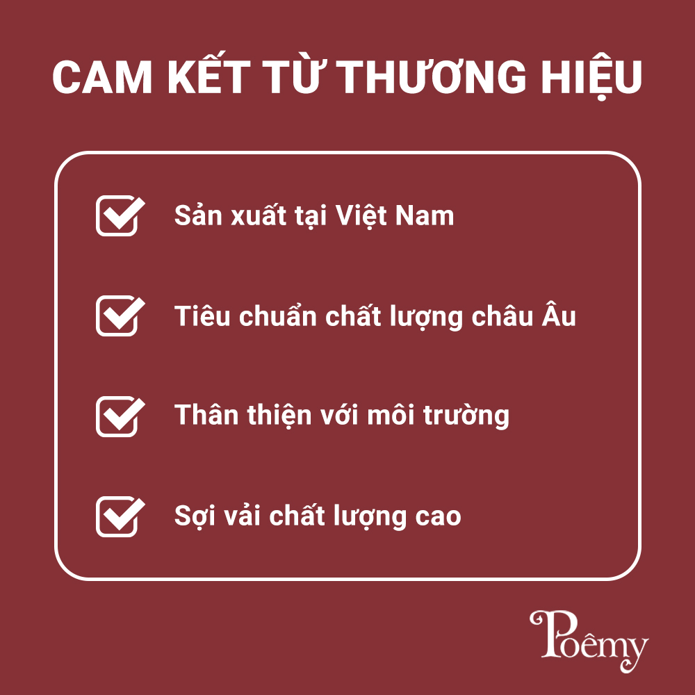 Khăn mặt chữ nhật POÊMY kích thước 29x45cm, vải sợi siêu mềm, mảnh, thấm hút tốt, dành cho mọi loại da