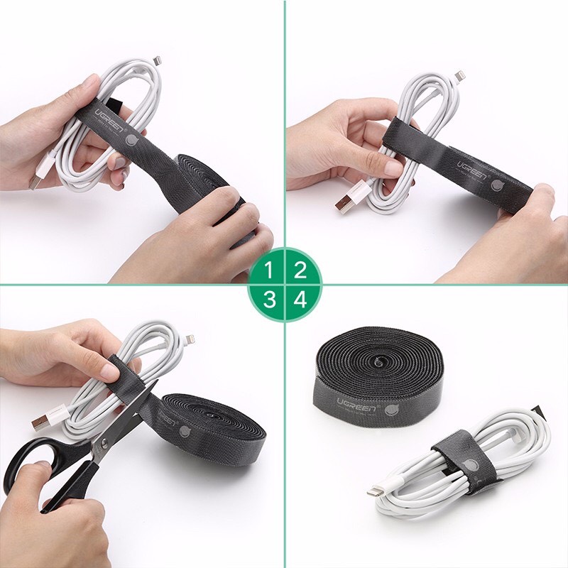 Dây dán tiện dụng chất liệu plastic màu đen dài 2M Ugreen hàng chính hãng