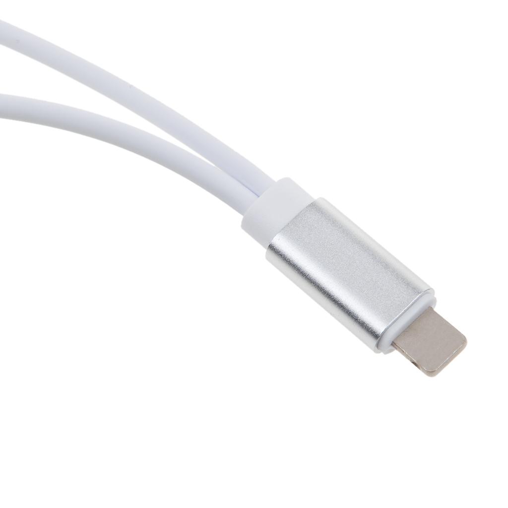 2x3.5mm Headphone Audio Adapter Charger Cable For iPhone 7 8 Plus X Silver