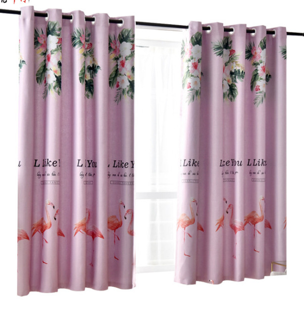 RÈM CỬA CHIM HẠC MÀU XANH VÀ HỒNG .SIZE 3M NGANG X 2M CAO (1 TẤM)