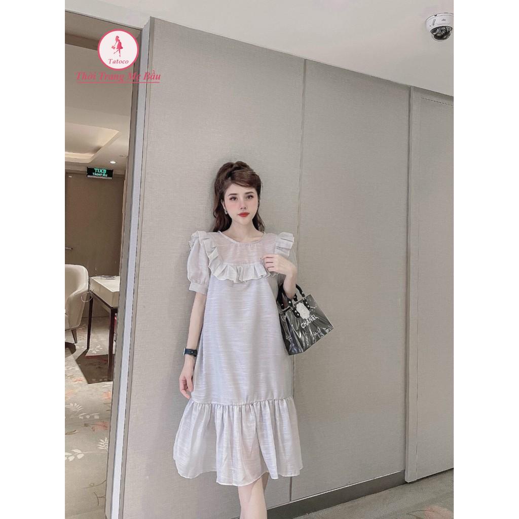 Váy bầu cổ bèo phối đuôi cá cực xinh new 3 màu cực xinh size 45-75kg