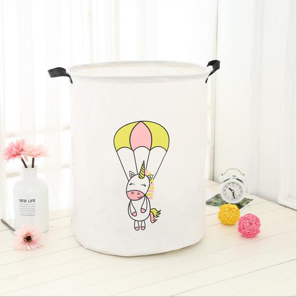 2pcs Cute Unicorn Storage Basket Laundry Bedroom Office Cloth Toys Organizer