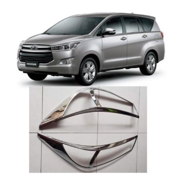 BỘ ỐP TRANG TRÍ VIỀN ĐÈN TRƯỚC MẠ CROM DÀNH CHO XE TOYOTA INNOVA 2016-2019