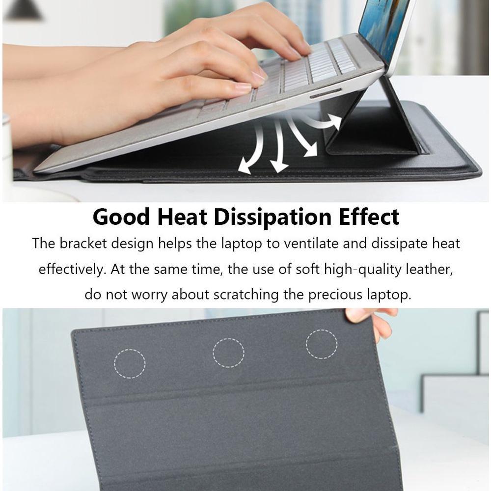 Túi đựng laptop chống sốc bằng da PU nhiều màu tùy chọn tản nhiệt thích hợp cho cỡ 13 15 inch