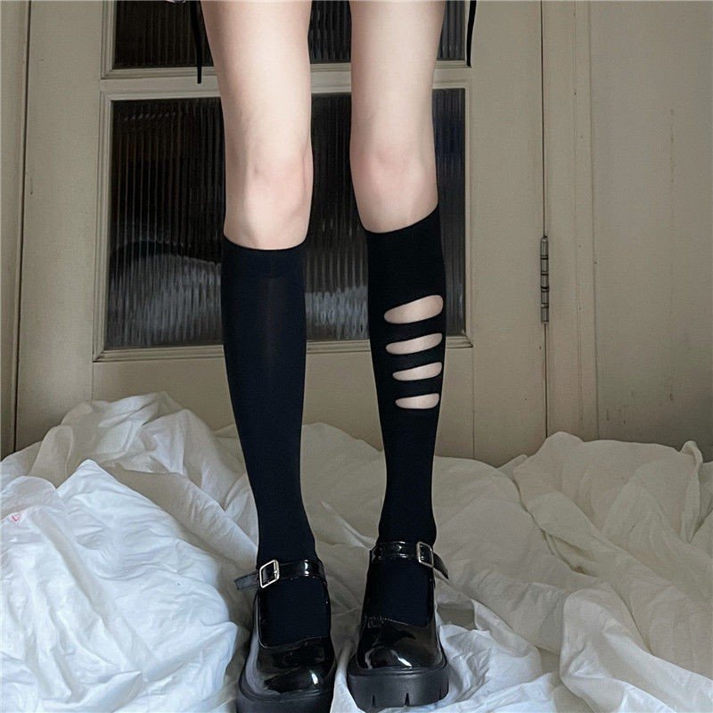Tất vớ cao đến bắp chân Rách 1 Bên phong cách thời trang Lolita Nhật Bản cá tính cosplay cho nữ