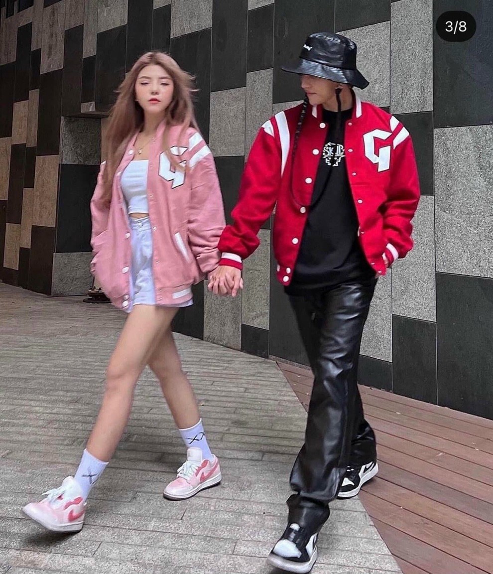 Áo Khoác Nhung Kaki Chữ G -Tay Phối Viền Kiểu Bomber Rộng Unisex HÀn Quốc - Cho Cặp Đôi Nam Nữ Mặc Đẹp