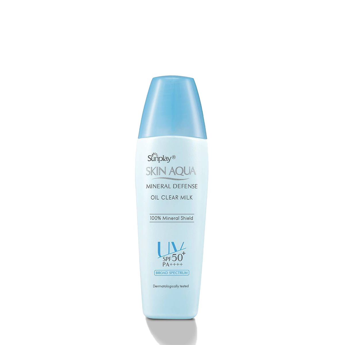 Kem chống nắng vật lý Skin Aqua kiềm dầu, dạng sữa dùng hàng ngày Sunplay Skin Aqua Mineral Defense Oil Clear Milk SPF50+ PA++++ 25g