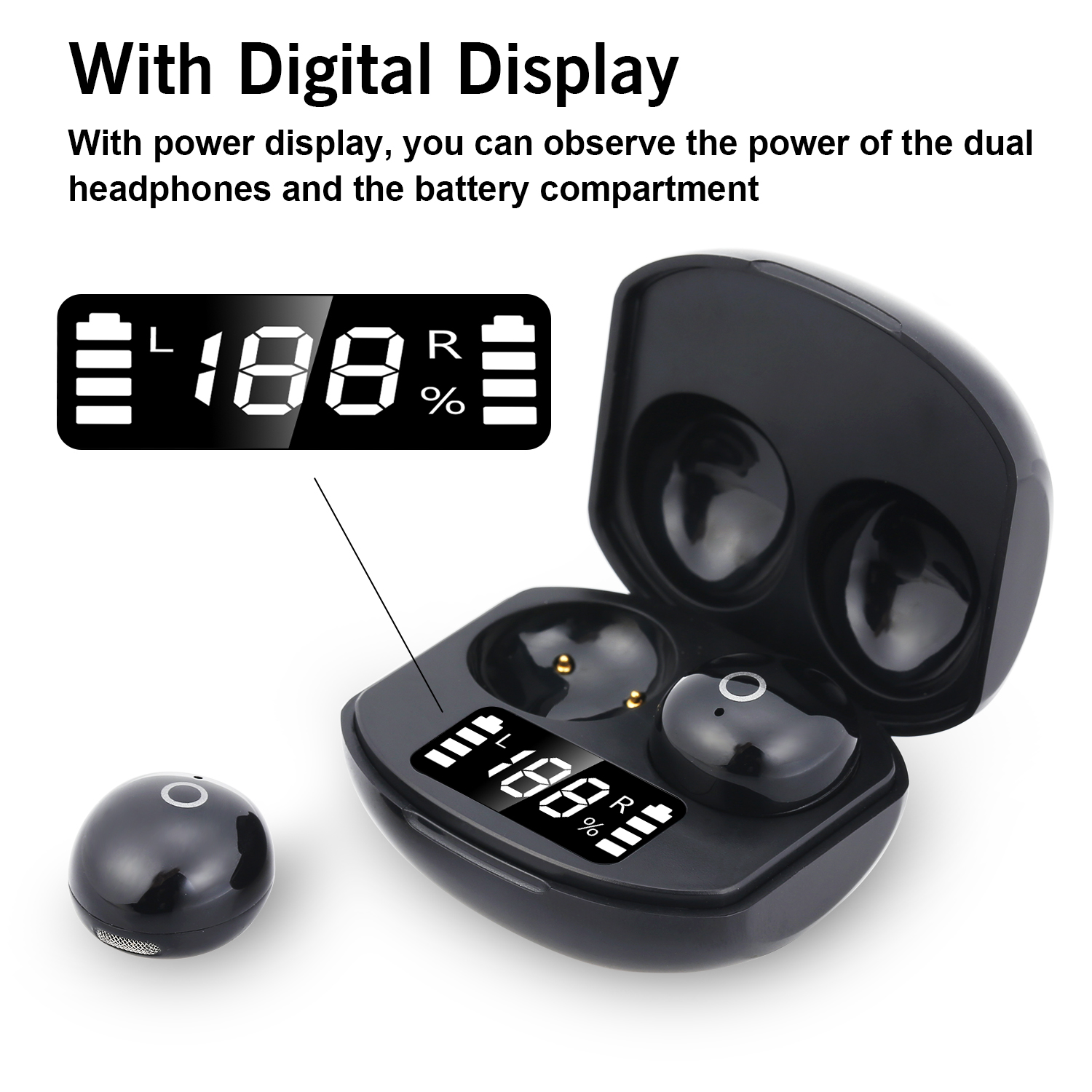 Tai Nghe Không Dây Nhỏ Cp9 TWS Bluetooth 5.0 Có Màn Hình Hiển Thị Pin