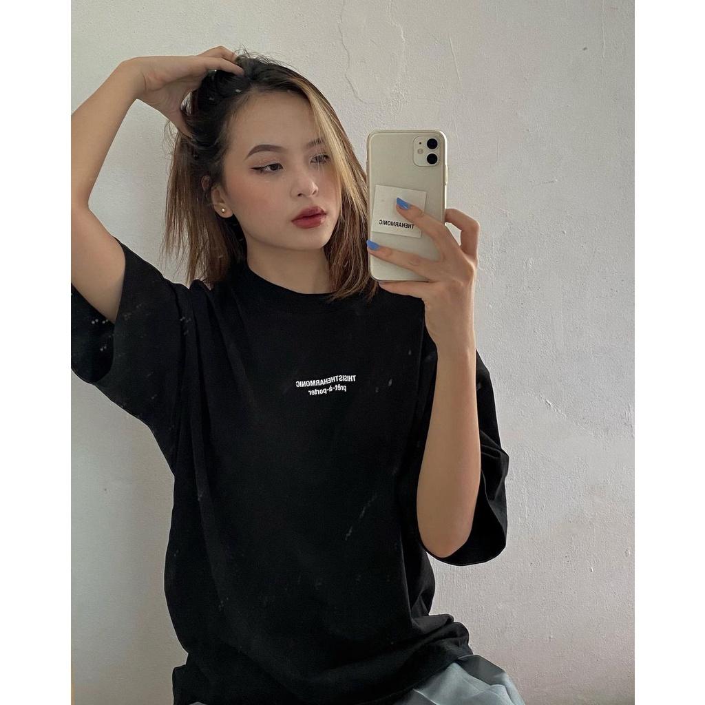 Áo thun nữ BLACKDOKI-harmonic , áo phông basic form rộng tay lỡ cá tính cotton oversize