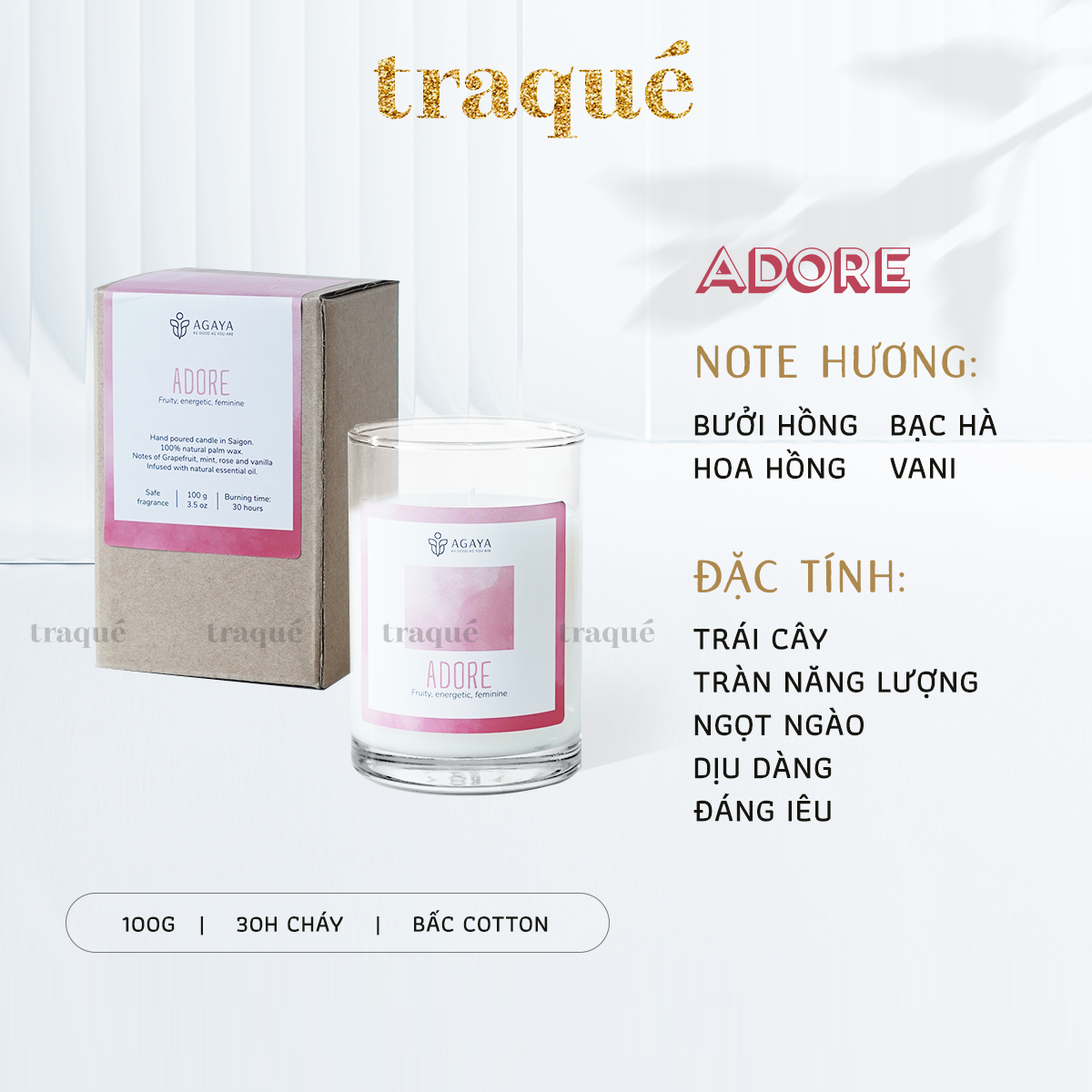 Nến thơm Candle Cup/Agaya - Hương Trái Cây ADORE