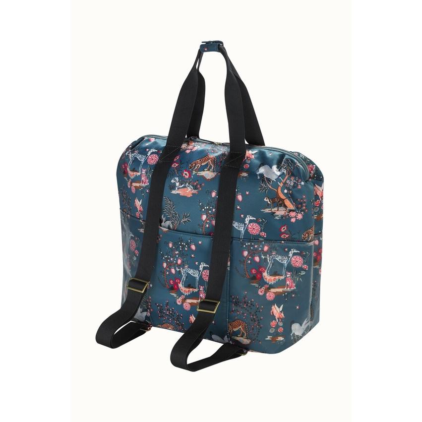 Cath Kidston - Ba lô du lịch/Recycled Satin Backpack Tote - Painted Kingdom - Teal -1041224