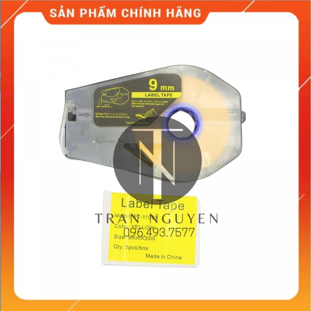 Nhãn in Canon PT-1109y - Đen nền vàng - 9mm x 30m- Hàng nhập khẩu