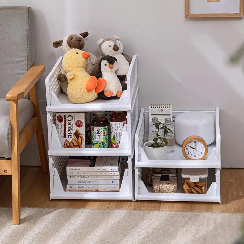 Combo 3 Kệ Ngăn Kéo Phân Chia Tủ Quần Áo, Đồ Dùng Gấp Gọn Thông Minh Nhựa Kích Thước 39x32x18.5cm Giao Màu Ngẫu Nhiên