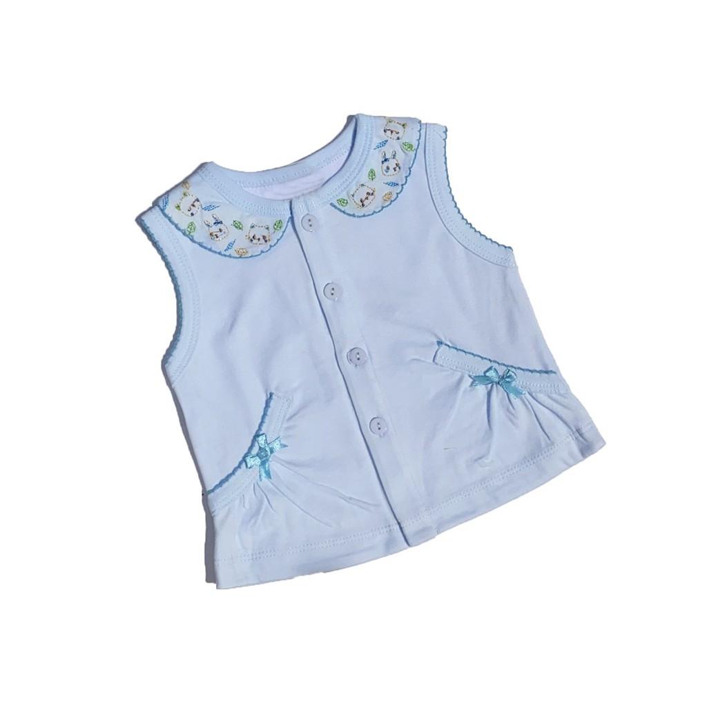 Áo Gile Cotton Cổ Sen Bé Sơ Sinh Gái BabyBean