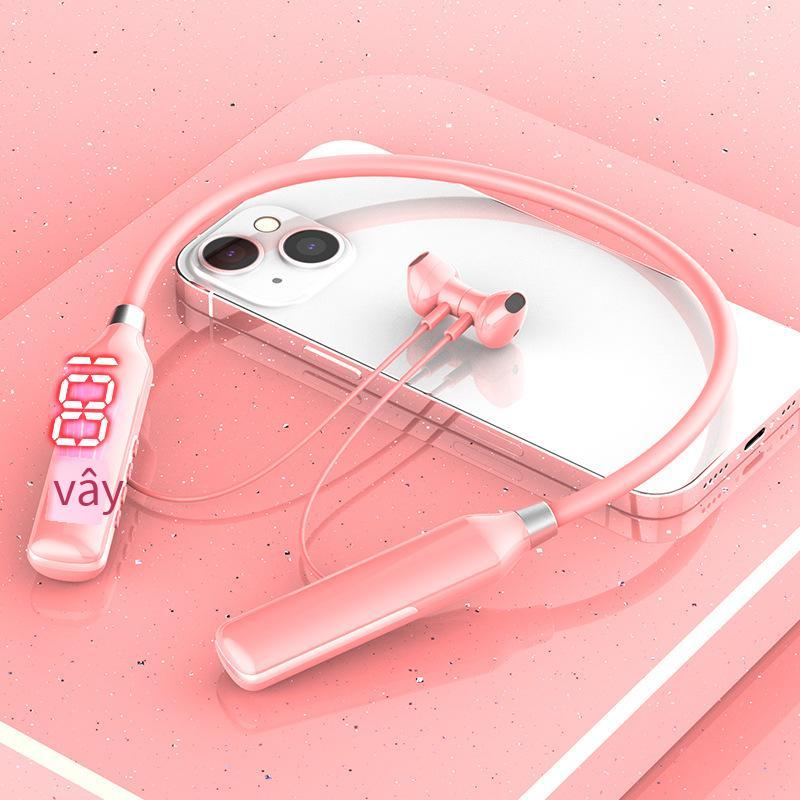 Ưu đãi tai nghe bluetooth cao cấp không dây treo cổ card màn hình kỹ thuật số chơi game đeo cổ karaoke thể thao cho Huawei Apple