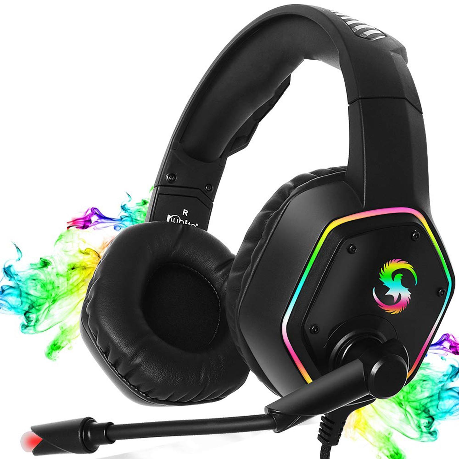 Premium LED Gaming Headphones RGB Light for Laptop Gamer Smartphone