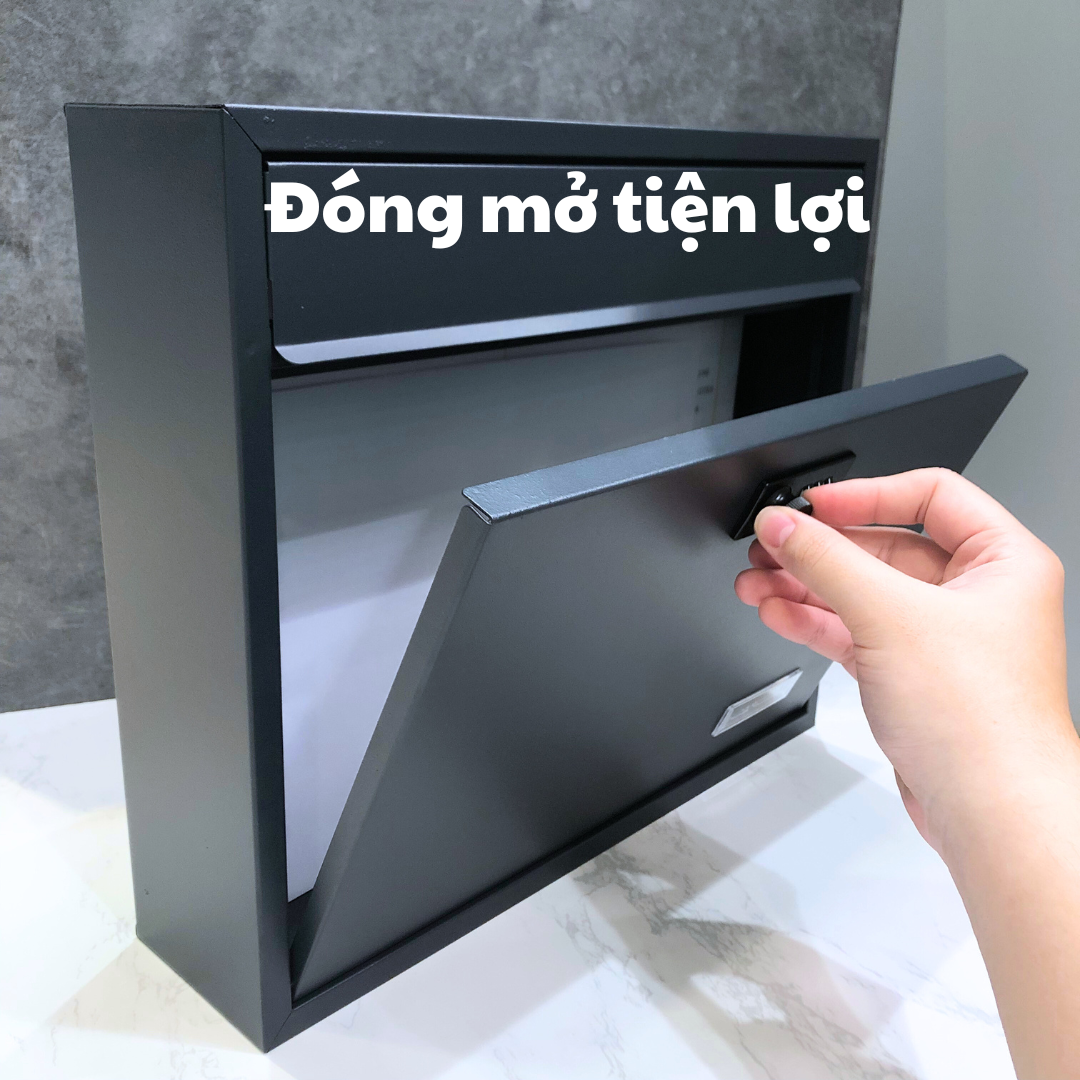 Hộp thư, hộp thư góp ý, hộp thư kiểu ngang khoá mật khẩu, kích thước vừa vặn bìa thư A4