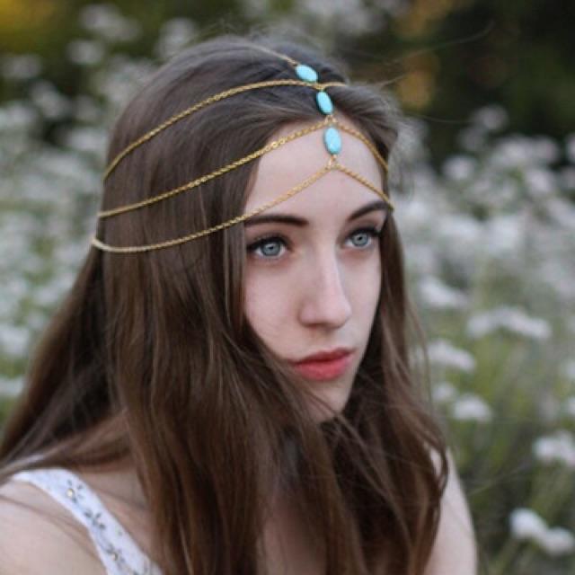 Bờm tóc bohemian - Vòng đội đầu head chain boho style