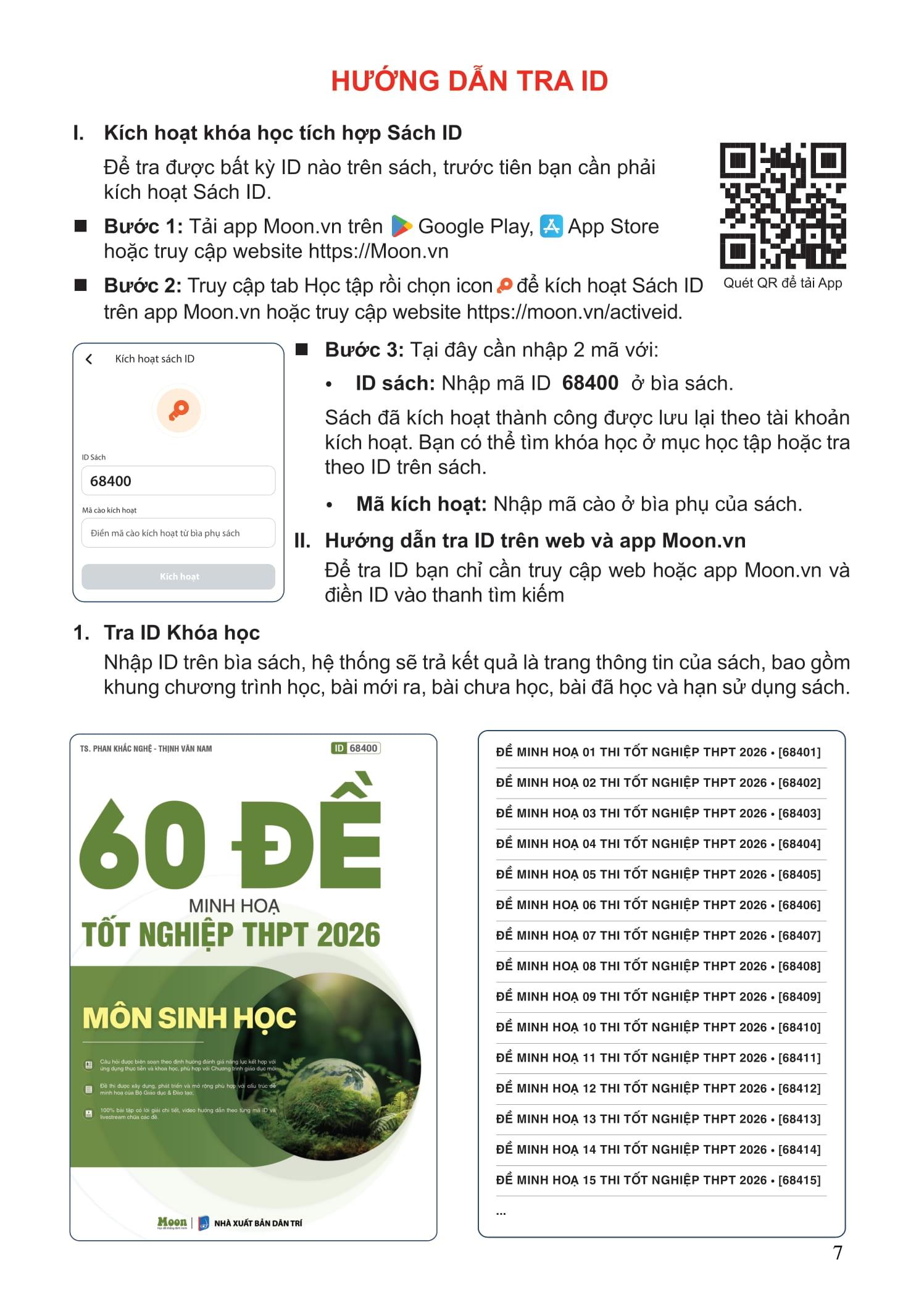Sách - 60 Đề Minh Họa Tốt Nghiệp THPT 2026 - Môn Sinh Học