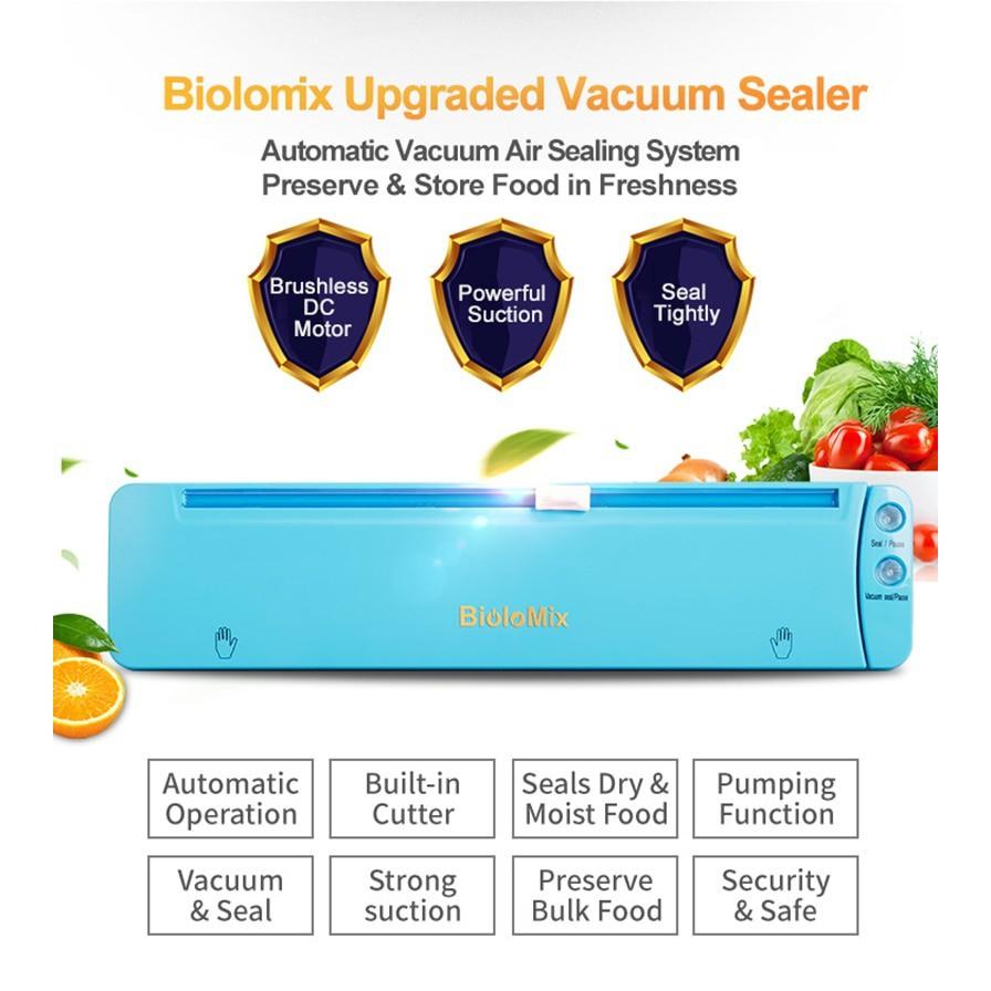 BioloMix Combo bộ bếp Sous vide SV-1900 màu đỏ và máy hút chân không W200