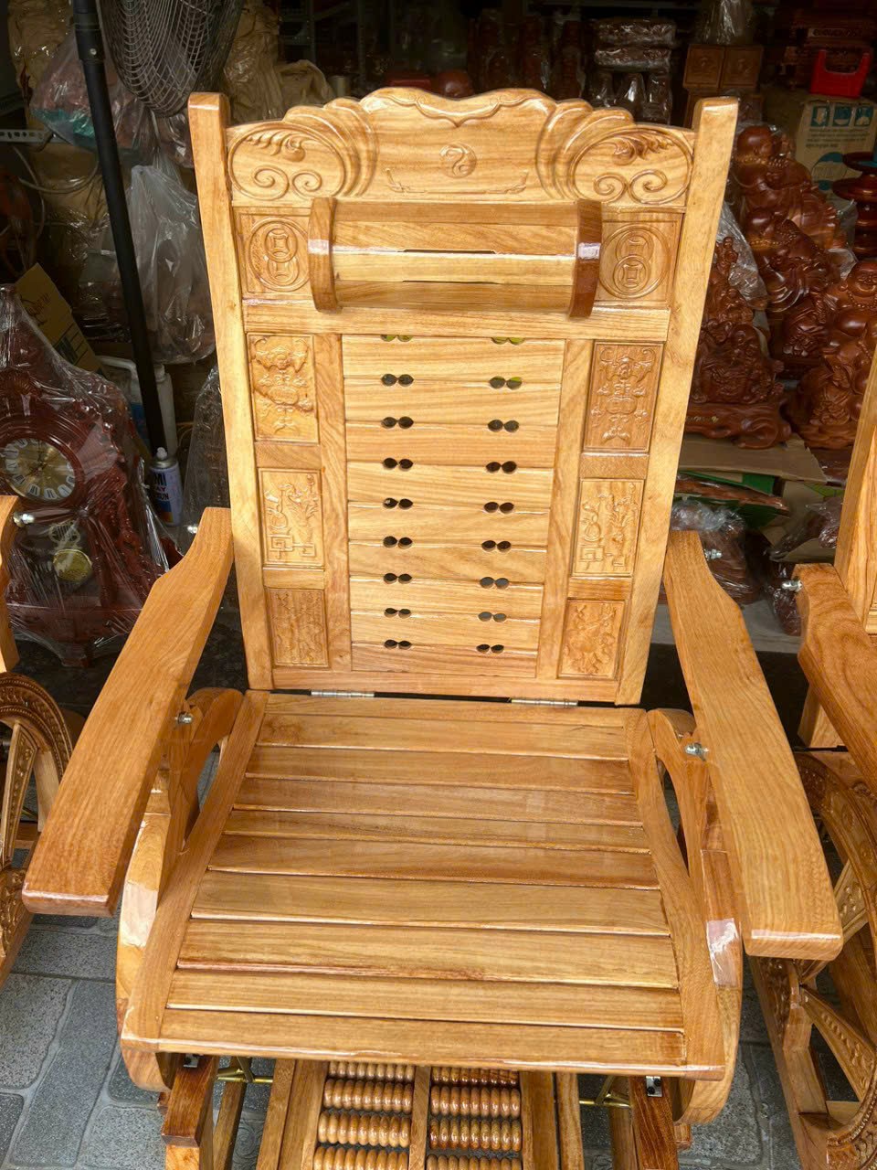 Ghế nằm thư giãn,ghế massa gỗ gõ đỏ 100% cao cấp