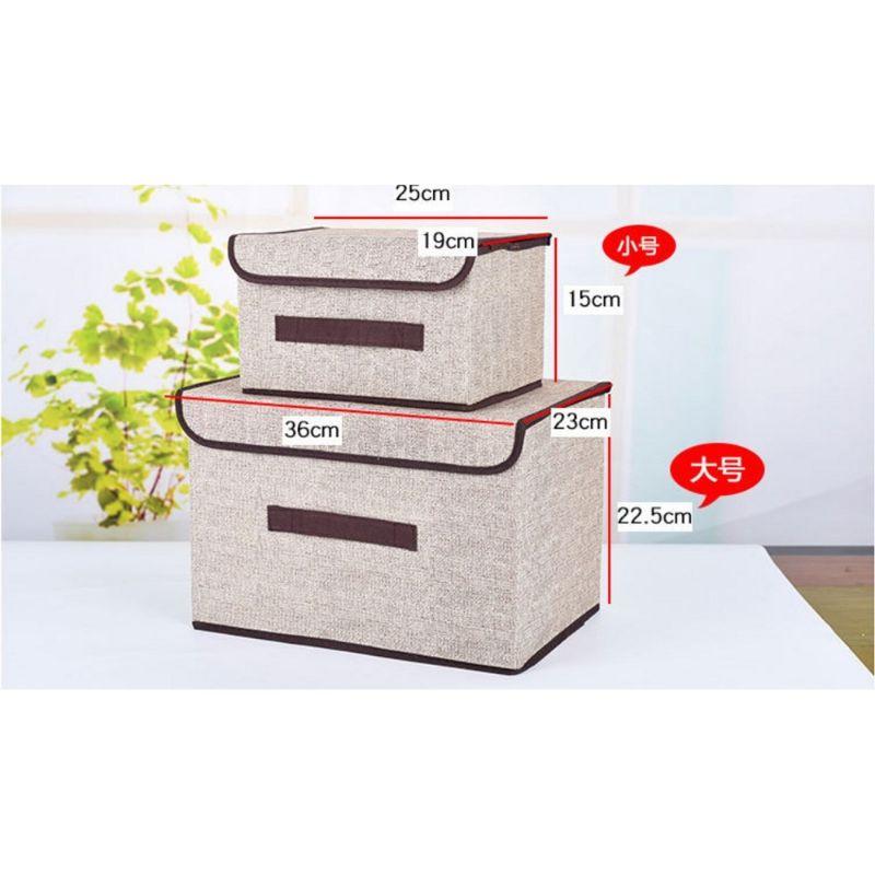 SET 2 TÚI VẢI 1 LỚN 1 NHỎ KHUNG CỨNG ĐỰNG ĐỒ KIỂU DÁN HÀN QUỐC SIÊU CƯNG