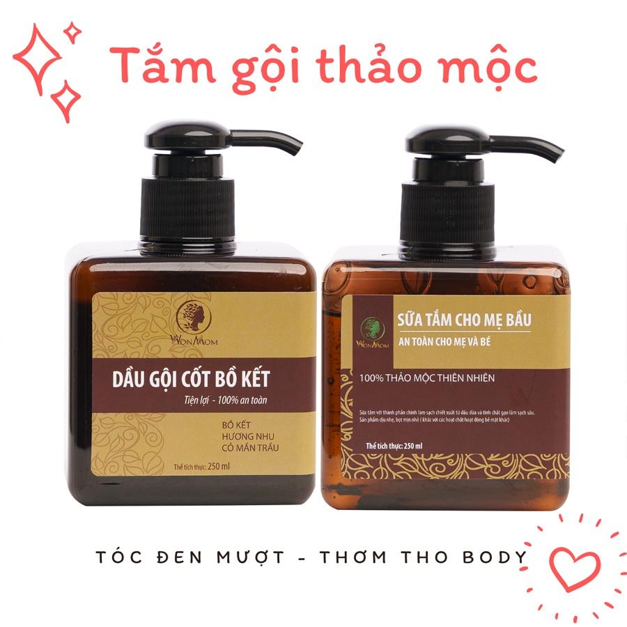 Bộ ở cữ đầy đủ Wonmom ( Tắm gội - dưỡng trắng mặt - body - giảm eo - xông hơi - lợi sữa - bé