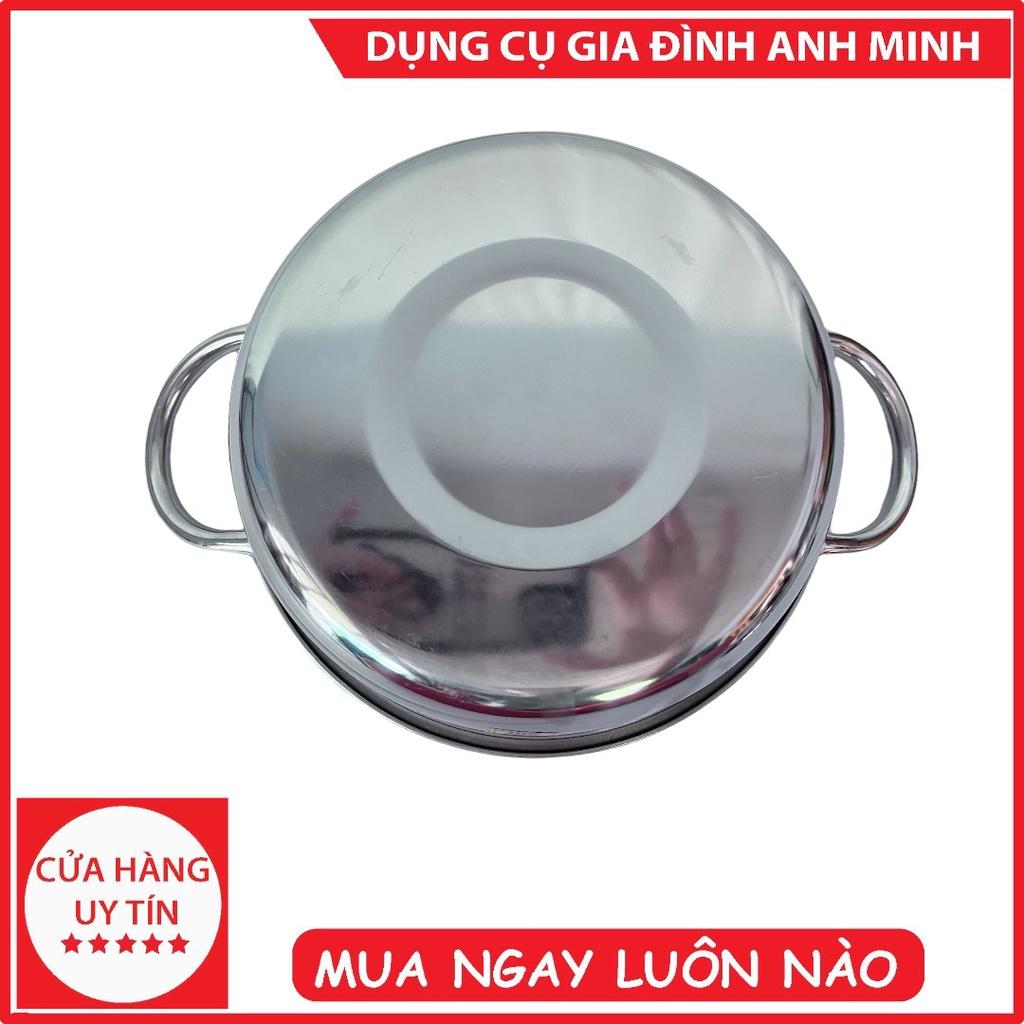 Nồi lẩu inox Nồi inox nấu bếp từ Nồi inox 304 Nồi inox 3 đáy Nồi inox nhỏ dùng trong gia đình -Dụng cụ gia đình Anh Minh