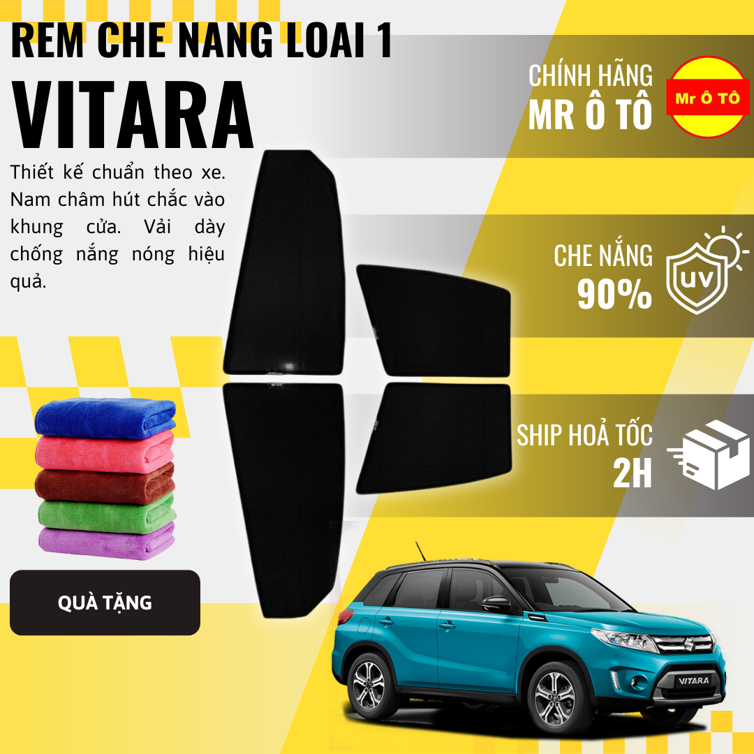 Rèm Che Nắng Xe Suzuki Vitara Loại 1 Mr Ô TÔ Bảo Hành 24 tháng Cam Kết Chuẩn Khít Theo Xe