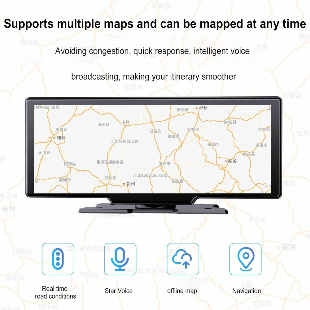 Dash Cam Camera Wifi & Android Auto 4K Dẫn Đường GPS 10.26" màn hình cảm ứng