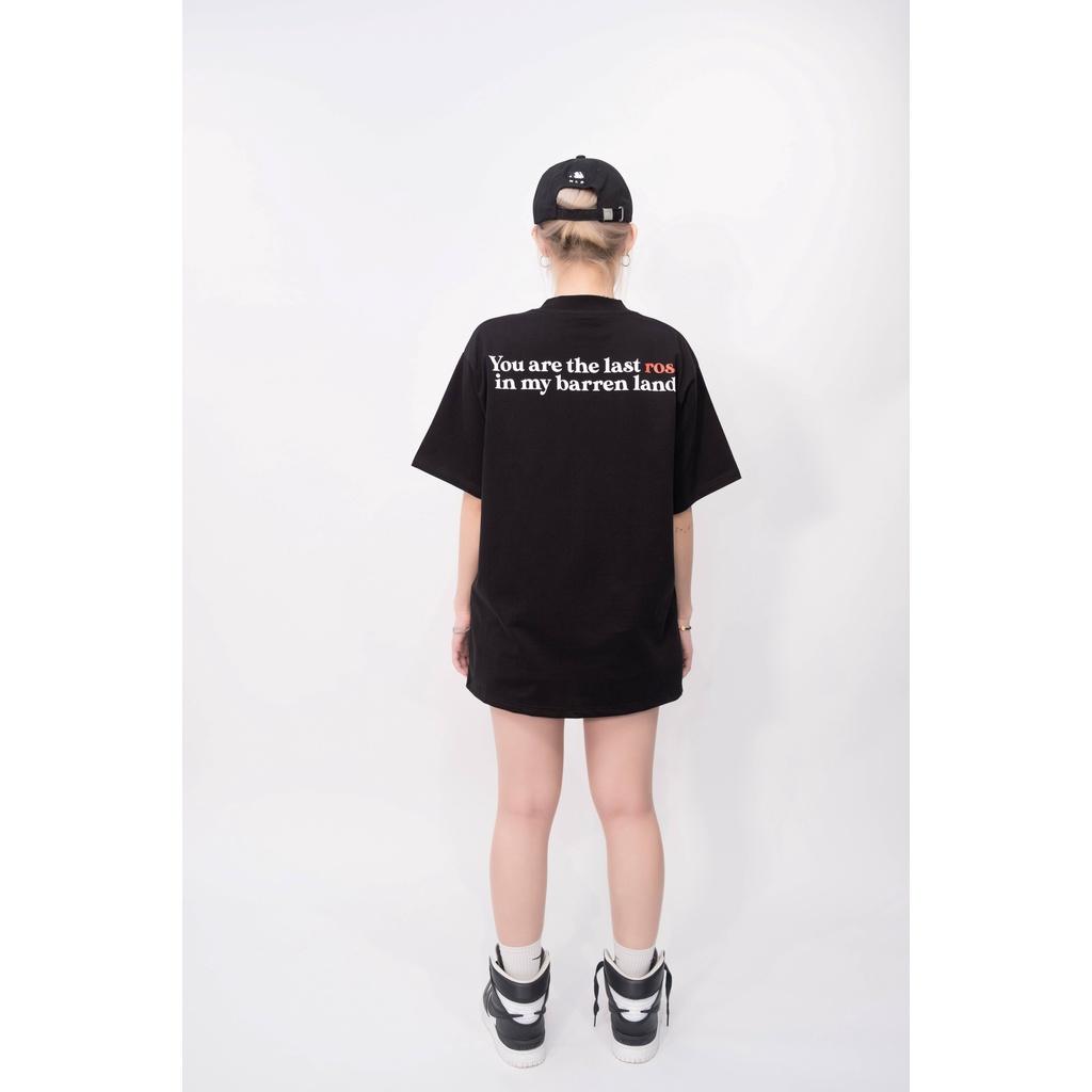 Áo thun, áo thun polo Rose Basic Tee unisex nam nữ from rộng, tay lỡ, cổ tròn màu xanh, đen, trắng.