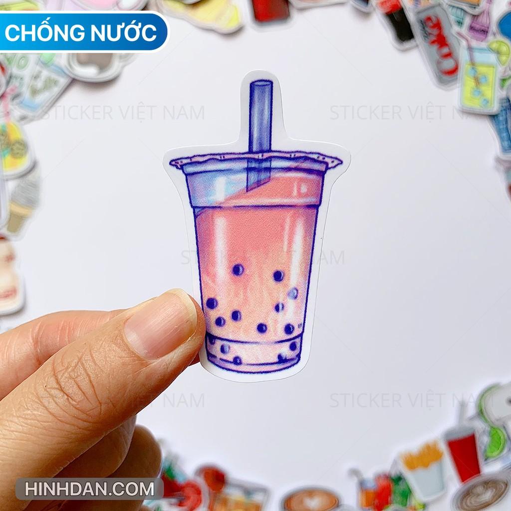 Sticker Đồ Uống - Drinks - Dán Trang Trí - Chất Liệu PVC Cán Màng Chất Lượng Cao Chống Nước, Chống Nắng, Không Bong Tróc Phai Màu