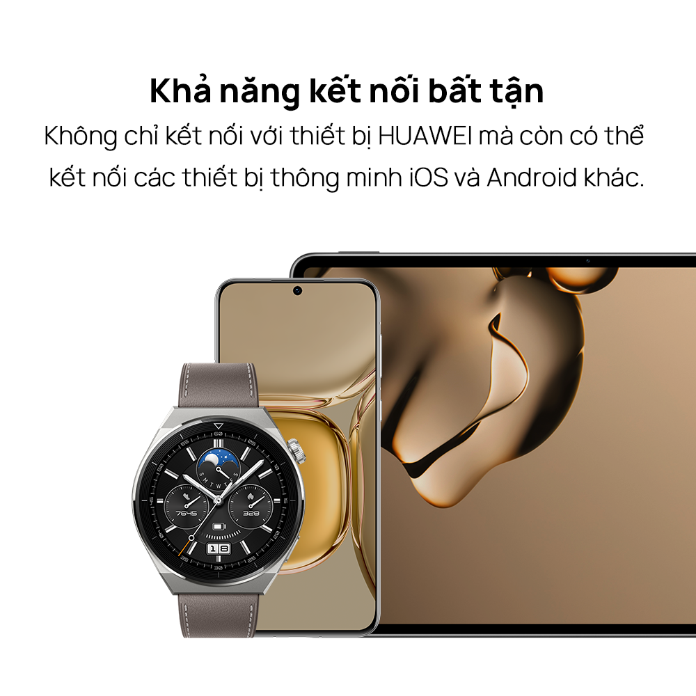 Đồng Hồ Thông Minh HUAWEI WATCH GT 3 Pro | Gốm tinh thể nano | Điện tâm đồ | Lặn tự do | Hàng Chính Hãng