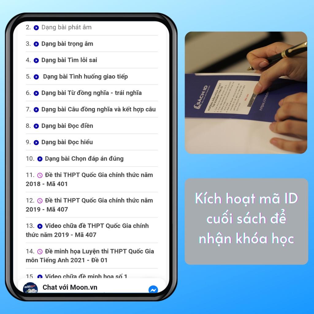 Bộ đề trắc nghiệm khối A1: 3 Sách luyện đề minh hoạ ôn thi tpht môn toán lý anh moonbookA