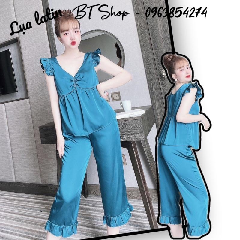 Đồ ngủ mặc nhà lụa latin trơn lững freesize 42-57kg