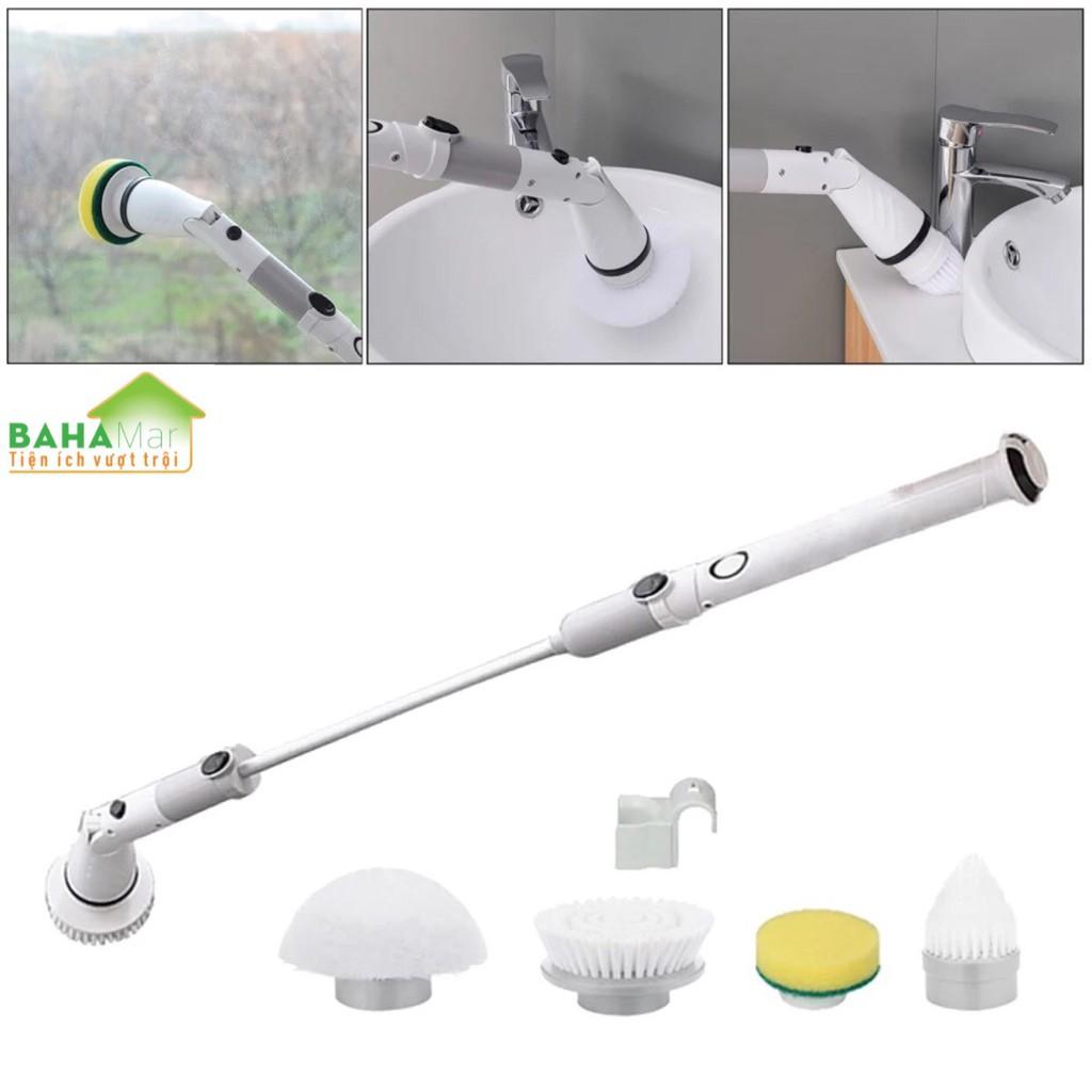 MÁY LÀM VỆ SINH XOAY 360 ĐỘ CÓ TAY CẦM SẠC ĐIỆN &quot;BAHAMAR&quot; BỘ CÂY BÀN CHẢI CHỐNG NƯỚC VỆ SINH NHÀ CỬA, CỌ RỬA NHÀ TẮM