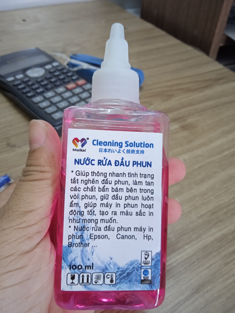 Nước rửa đầu phun, dung dịch ngâm đầu in dành cho máy in phun màu Epson, Brother, HP, Canon