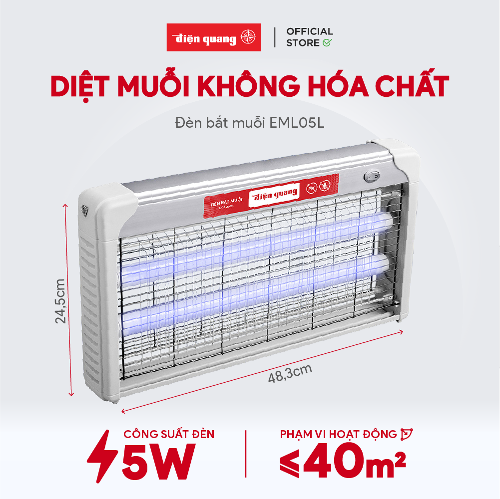 Đèn Bắt Muỗi Điện Quang ĐQ EML05L (483 x 65 x 245 mm)