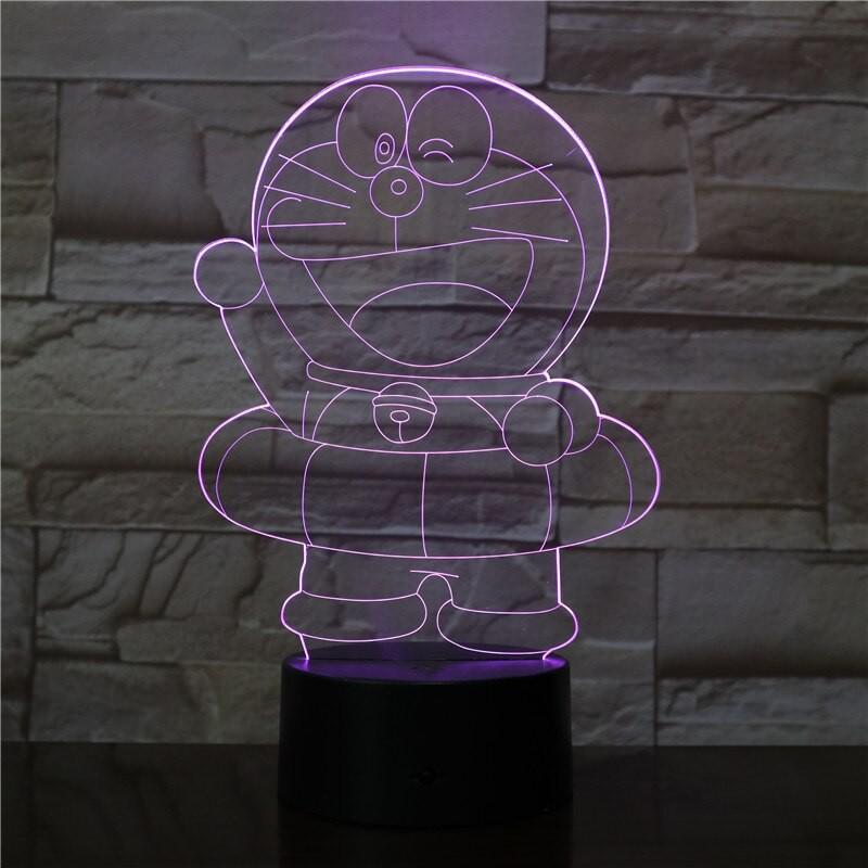 Đèn ngủ Led 3D cho bé Đèn Doraemon - món quá cho bé sáng tạo