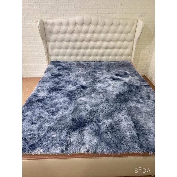Thảm lông loang trải giường , trải nệm 2m x 1m6
