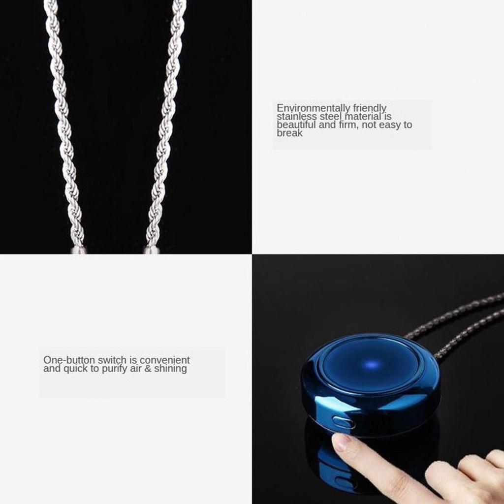 Wearable Necklace Air Purifier Portable Negative Ion Generator USB